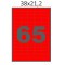 Етикетка 65 шт на аркуші А4 (38,1 x 21,2 мм) кольорова